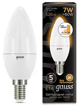 Лампа LED C35 E14 2700К 7Вт 520Лм DIMMER (STEP) GAUSS