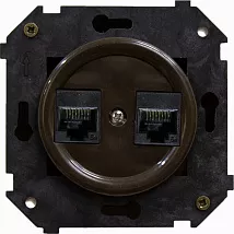 Механизм С/У розетки RJ-45 (2-я cat. 5e) Коричневый Bironi