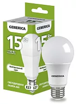 Лампа LED A60 груша 15Вт 230В 4000К E27 1500Lm GENERICA