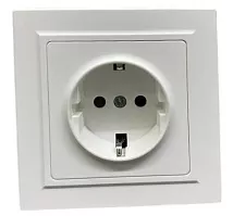 Розетка 1-я с/з белая U1A-006 SoftTouch AWSPRODUCTS