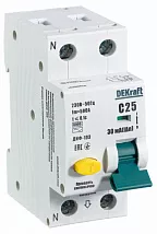 АВДТ ДИФ-103 C25/1+N 30мА, тип AC, 6кА Dekraft