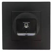 Розетка RJ45 (cat 5e) 1-я чёрная A-031B AWSPRODUCTS