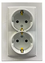 Розетка 2-я с/з белая SD-P1012W AWSPRODUCTS