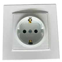 Розетка 1-я с/з белая SD-P1011W AWSPRODUCTS
