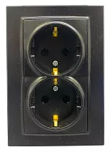 Розетка 2-я с/з чёрная SD-P1012B AWSPRODUCTS