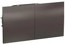 Розетка 2-я с/з и шторками, со сдвижными крышками Мокко AtlasDesign SE