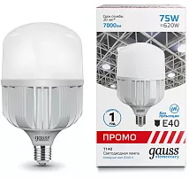 Лампа LED T140 E40 6500K 75Вт 7000Лм Elementar Gauss