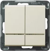 Выключатель LP-2RS/m/27 1069 2 кл. с подсветкой (без рамки)