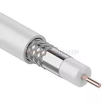 Кабель REXANT RG-6U, (64%) CCA, 75 Ом, 100м., белый
