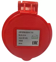Розетка переносная 16A 4п (3P+PE) SLN-214 IP44, 380В, AWSPRODUCTS