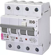 АВДТ KZS-4M C10/0.03 3+N, 30мА, тип АC, 6кА ETI
