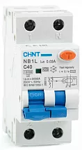 АВДТ NB1L C40/1+N 30мА, тип АC, 10кА CHINT