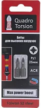 Бита 1/4" Pz1х25мм магнитная (2 шт) Quadro Torsion