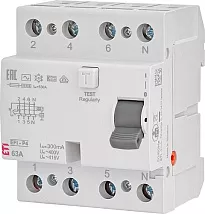 УЗО EFI-P4 63/4/0.3 300мА, тип АС, 10кА ETI