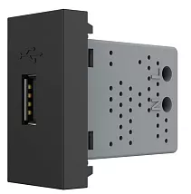 Розетка USB (тип А, 2,1А, 5В) Черный Livolo