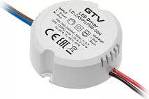 Блок питания 12V,15W, input 220-240VAC, IP20, 55 x 21mm с проводами 100мм GTV