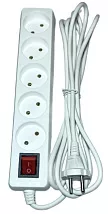 Удлинитель бытовой 5гн. 3м б/з с выкл. ПВС 2x0,75mm2 AWS-H05K-3 AWS
