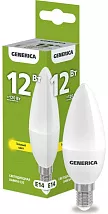 Лампа LED C35 E14 3000К 12Вт 1200Lm GENERICA