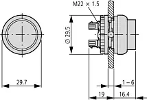 Кнопка M22-DH-Y желтая