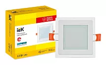 Светильник LED ДВО 1624 со стеклом квадрат 12Вт 4000К IP20 IEK