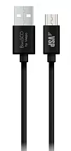 Дата-кабель USB-micro USB; 2А;1м; черный Borasco