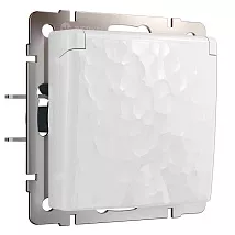 Розетка 1-я с/з со шторками и крышкой IP44 Белый Hammer WERKEL