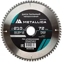 Диск пильный по Al, пластику, 210x30/20/16мм, 72зб, т2,6мм Metallica