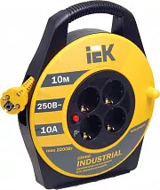 Удлинитель на катушке 4гн. 10м с/з ПВС 3х1мм2 INDUSТRIAL IEK