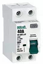 УЗО-03 40/2 30мА, тип AC, 6кА DEKraft