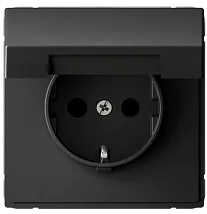 Розетка 1-я с/з со шторками с крышкой IP20 Базальт ArtGallery SE