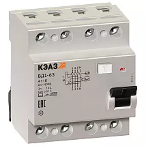УЗО ВД1-63-4240 40/4 30мА, тип AC, 4,5кА КЭАЗ