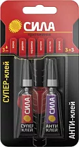 Клей СТМ SABL1-33 СИЛА Супер-клей Сверхпрочный 3гр. + Антиклей 3гр. BL-1