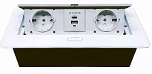 Выдвижная гор. розетка 2 Euro 16A, USB type A+C 18W Белый RocketSocket