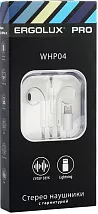 Наушники вкладыши с мик ERGOLUX ELX-WHP03-C01 (проводные, Lightning, 1,2м, Белые, Коробка+бокс)