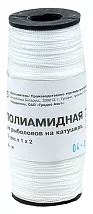Нить полиамидная 1 мм крученая двухпрядная (40гр.) белая 93,5 текс