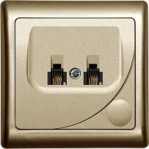 Розетка GPT-2FR/pia 951 телефонная двойная, песоч.