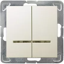 Выключатель LP-2YS/M/27 1002 2 кл. с подсветкой  (без рамки)