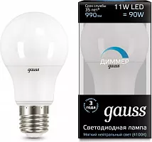 Лампа LED A60 E27 4100К 11Вт 990Лм DIMMER GAUSS