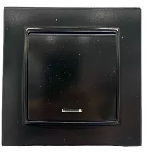 Выключатель 1-кл. с подсветкой чёрный SD-P1002B AWSPRODUCTS