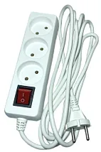 Удлинитель бытовой 3гн. 1,5м б/з с выкл. ПВС 2x0,75mm2 AWS-H03K-1,5