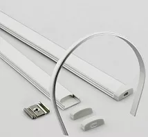 Профиль накладной алюминиевый гибкий C101-SET 06х17.4м серебро, комплект
