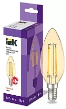 Лампа LED C35 E14 2700K 5Вт 450Lm золото IEK