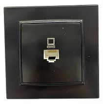 Розетка RJ45 (cat 5e) 1-я чёрная SD-P1015B AWSPRODUCTS