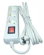 Удлинитель бытовой 3гн. 3м с/з с выкл. ПВС 3x1mm2 AWS-G03K-3 AWS