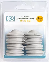 Сальник 25мм (D отв. бокса 28мм) серый пластик (8 шт) IP54 (DORI)