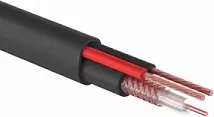 Кабель для видеонаблюдения КВК-П-2 + 2х0,75мм2, 200м., черный, OUTDOOR REXANT