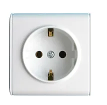 Розетка ОУ 1-я с/з белая SD-S005W AWSPRODUCTS