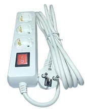 Удлинитель бытовой 3гн. 3м с/з с выкл. ПВС 3x1mm2 AWS-G03K-3 AWS