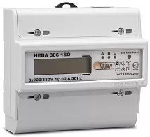 Эл. счетчик Нева 306, 5-60A, 220*380В, 1SO ЖКИ
