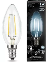 Лампа LED C35 E14 4100К 11Вт 750Лм Filament Gauss
